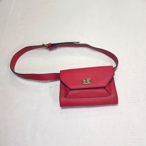 Urban Expression Maggie Belt Bag Color Red Vegan Leather.